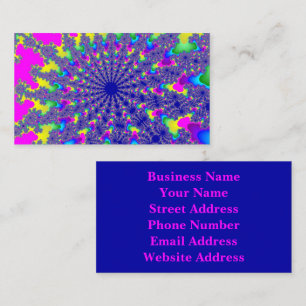 Pink Rainbow Burst Business Card