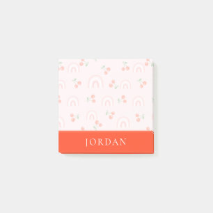Pink Rainbow Cherry Pattern Post-it Notes