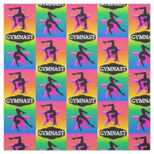 PINK RAINBOW GYMNAST FABRIC