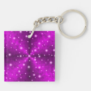 Pink Rainbow in Elephant Skin Leather optics Keychain