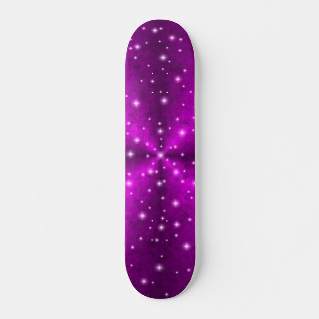 Pink Rainbow in Elephant Skin Leather optics Skateboard (Front)