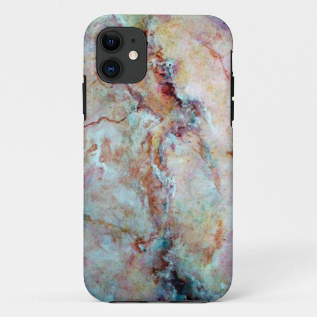 Pink rainbow marble stone finish Case-Mate iPhone case (Back)