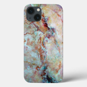 Pink rainbow marble stone finish iPhone 13 case