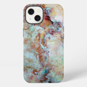 Pink rainbow marble stone finish iPhone 13 case