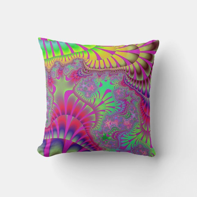 Pink Rainbow Melt Throw Pillow (Front)