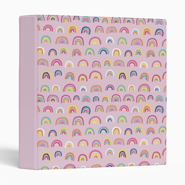 Pink Rainbow Pattern Binder (Front/Spine)