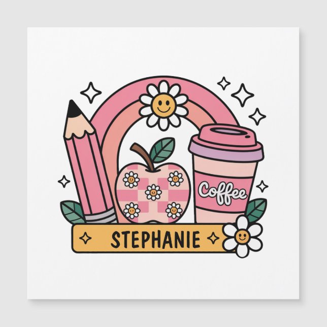 Pink Rainbow Teacher Essentials – Personalized (Front)