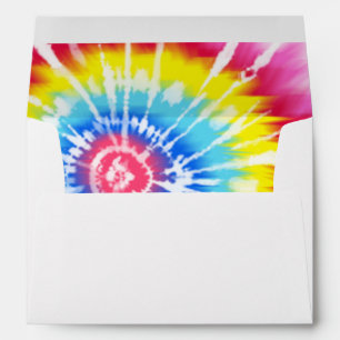 Pink Rainbow Tie Dye Envelope w/Return Address