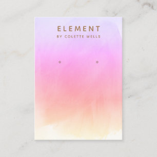 Pink Rainbow Watercolor Earring Display Business Card