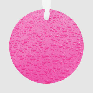 Pink Raindrops on Car Ornament