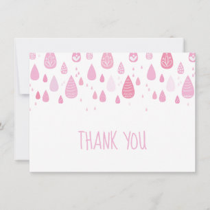 Pink Raindrops Thank You Card