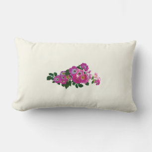 Pink Rambler Rose Lumbar Pillow