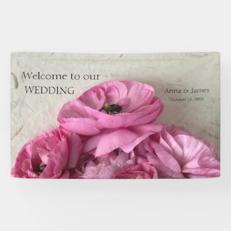 Pink ranunculus grouping banner