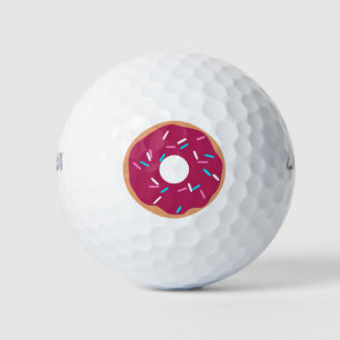 Pink Raspberry glazed donut Golf Balls