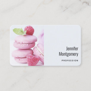 Pink Raspberry Macarons French Pastry Business Card