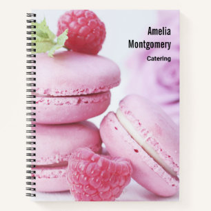  Pink Raspberry Macarons French Pastry Photo Notebook