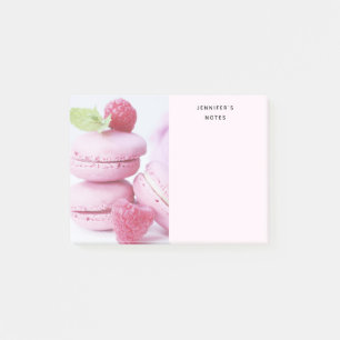 Pink Raspberry Macarons French Pastry Photo Post-it Notes