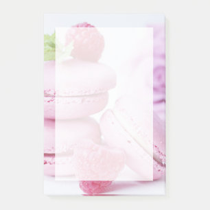 Pink Raspberry Macarons French Pastry Photo Post-it Notes
