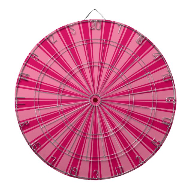 Pink rays retro funky sun stripes dartboard (Front)