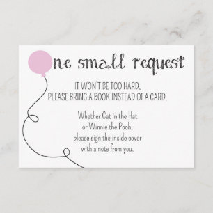 Pink Ready to Pop Baby Shower Book Request Card