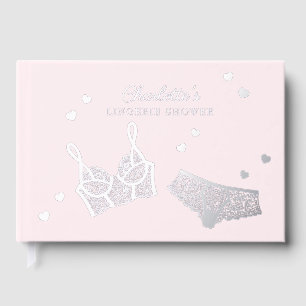 Pink Real Foil Lingerie Shower Bridal Shower Name Guest Book