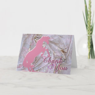 Pink Rearing Unicorn Silhouette (textured) Card