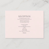 Pink Reception Cash Bar Wedding Enclosure Card