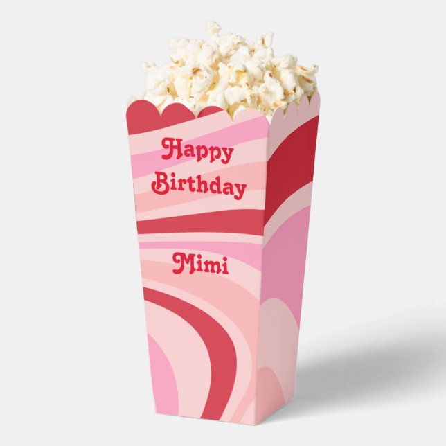 Pink Red Abstract Pattern Trendy  Favor Box (Popped)