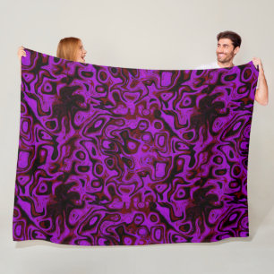 Pink, Red and Black Fire Stone Fleece Blanket