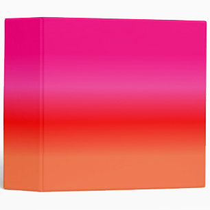 Pink,  Red and Orange Gradient 3 ring binder