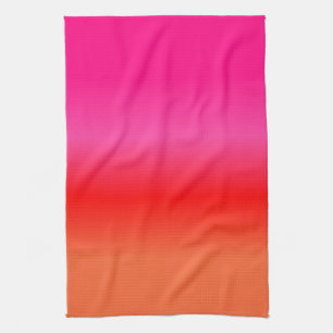 Pink,  Red and Orange Gradient  Kitchen Towel
