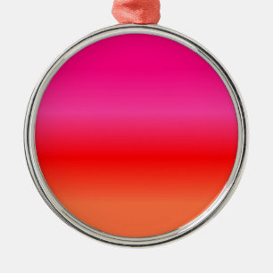 Pink, Red and Orange Gradient Metal Ornament