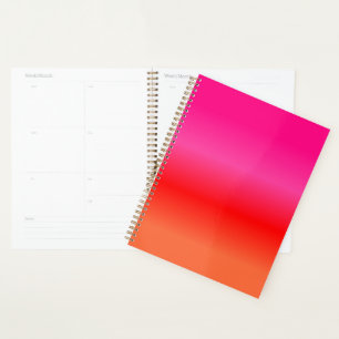 Pink,  Red and Orange Gradient  Planner