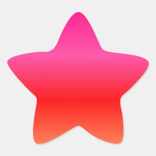 Pink, Red and Orange Gradient Star Sticker