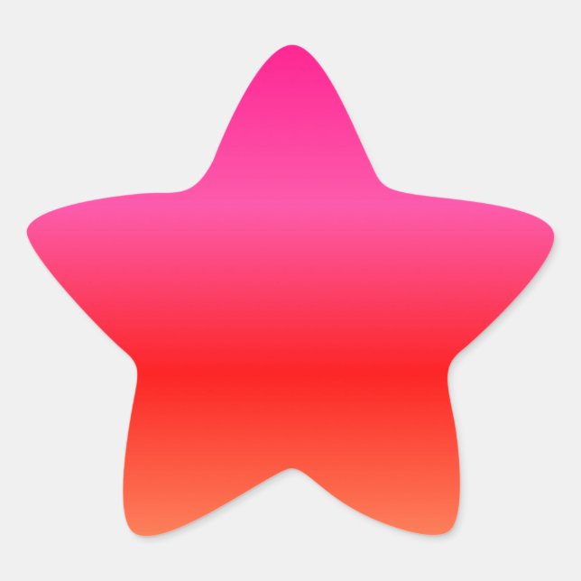 Pink, Red and Orange Gradient Star Sticker (Front)