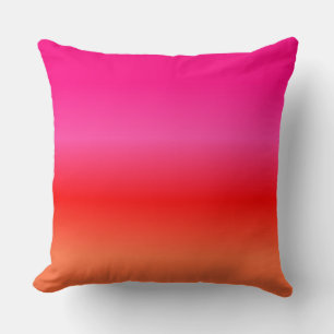 Pink,  Red and Orange Gradient throw pillow