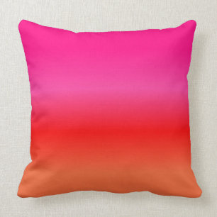 Pink, Red and Orange Gradient throw pillow