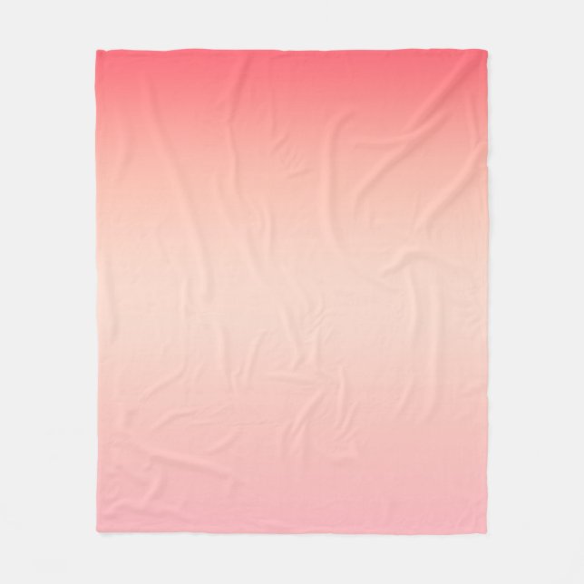 Pink red and yellow colour gradient background fleece blanket (Front)