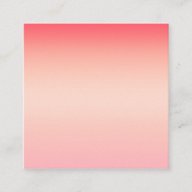 Pink red and yellow colour gradient background square business card (Front)