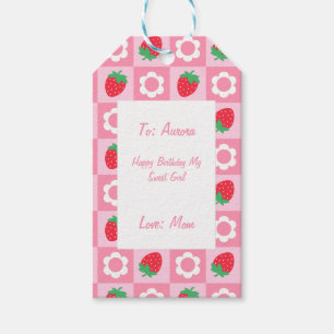 Pink & Red Berry First Birthday Gift Tag