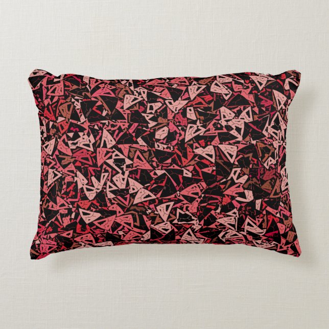 Pink Red Black Triangle Seamless Pattern  Accent Pillow (Front)