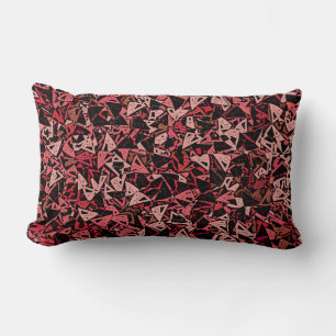Pink Red Black Triangle Seamless Pattern  Lumbar Pillow
