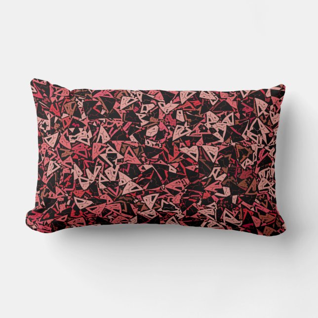 Pink Red Black Triangle Seamless Pattern  Lumbar Pillow (Front)