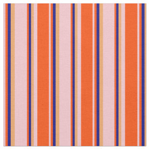 Pink, Red, Blue, and Brown Stripes/Lines Pattern Fabric