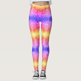 Pink Red Blue + Yellow Colours on Customized Moder Leggings