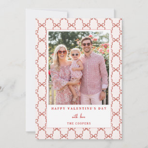 Pink Red Bow Happy Valentine's Day Photo Card