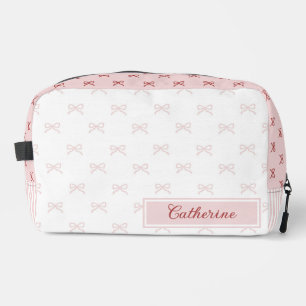 Pink & Red Bow Pattern Coquette Cosmetic Dopp Kit