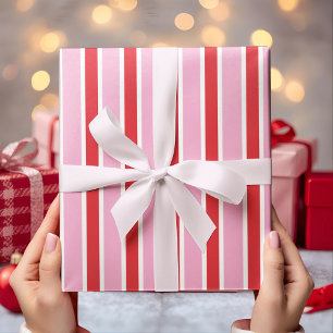 Pink & Red Candy Stripe Wrapping Paper