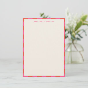 Pink Red Chequerboard Pattern Personalized Name Card