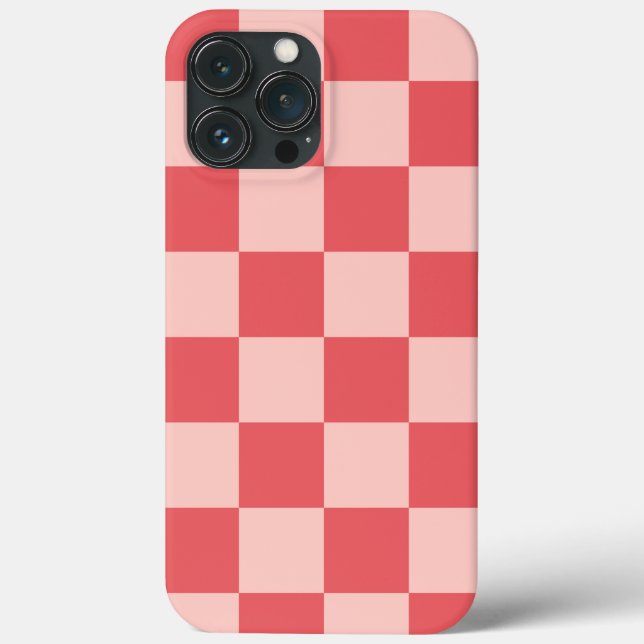 Pink Red Chequered Gingham Pattern Case-Mate iPhone Case (Back)